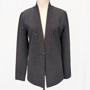Oliver Bonas Women's SIze 8 Black Pinstripes Open-Front Jacket